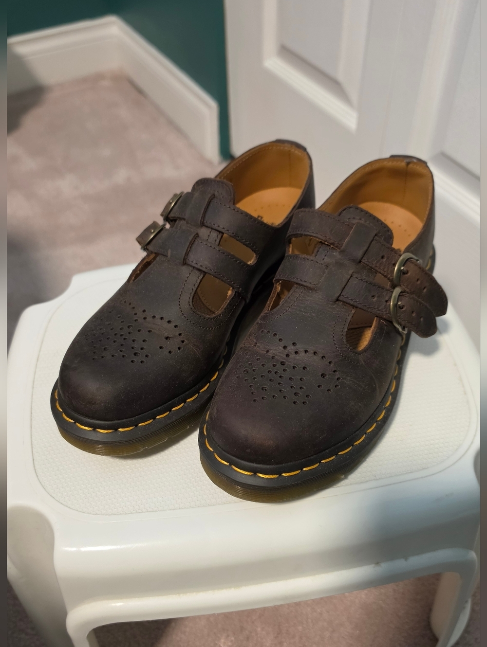 Dr Martens 8065 Mary Janes in Crazy Horse Brown